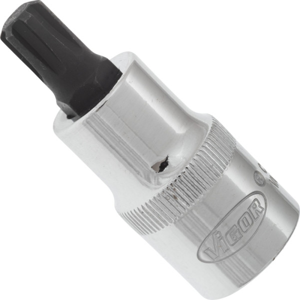 VIGOR RIBE schroevendraaierbit, hol vierkant 12,5 mm (1/2 inch), binnenwigprofiel Ribe-CV, M9, lengte: 55 mm, V2206