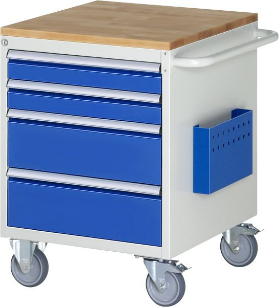 RAU montagewagen serie 7000, B580 x D650 x H795 mm, massief beukenhouten blad, laden: 2xH90, 2xH180 mm, 15-L3.1A-B.11