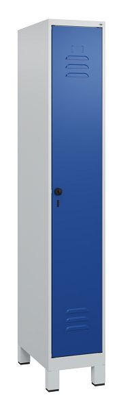 C+P luierkluis Classic PLUS met middenwand, voeten, 1800x300x500mm, 7035/5010, veiligheidsdraaigrendel, 0800107-10F S10003