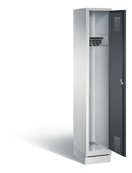 C+P Evolo kleerkast, H1800xB320xD500mm, kleur: lichtgrijs / zwartgrijs, 48020-10 S10104