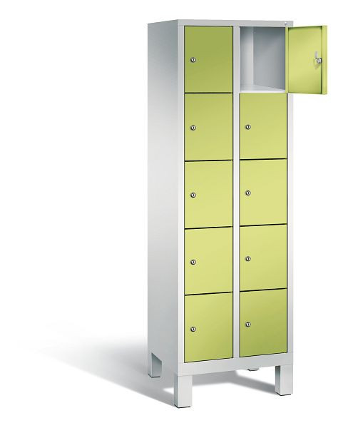 C+P lockerkast Evolo, H1850xB610xD500mm, kleur: lichtgrijs / virid groen, 48010-205 S10085