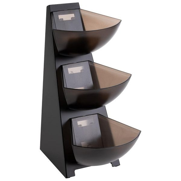 APS Multi-Rack, keukenrek, frame van RVS 18/0, kunststof goot, portiedispenser, volume per goot 1 liter inhoud, 3 niveaus, 11413