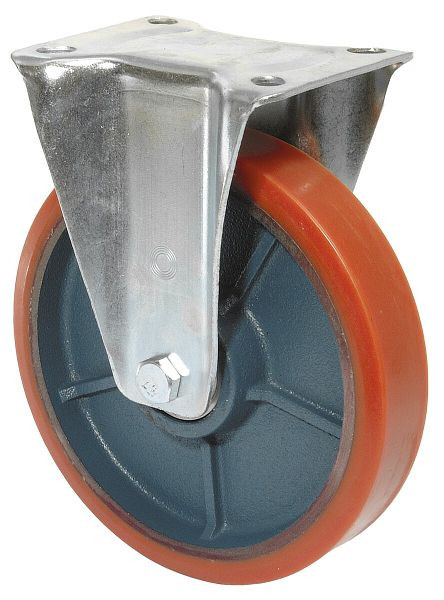 BS rollen transportrol, vaste rol, wielbreedte 50 mm, wiel-Ø 200 mm, draagvermogen 300 kg, gegoten polyurethaan 95 Shore A, gegoten, kogellager, L410.C10.200