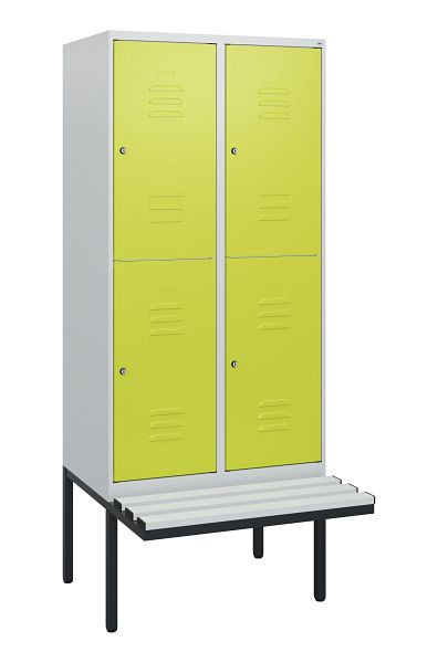C+P dubbeldekskast Classic PLUS, 2 compartimenten, 1950x800x815mm, 7035/0024, cilindersloten, zwevende zitting, 0803405-22 S10085