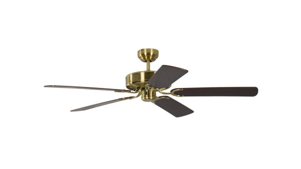Pepeo plafondventilator Potkuri messing mat/mahonie 132 cm met trekketting, 13332010132