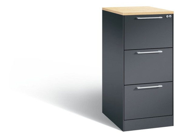 C+P hangmappenkast Asisto, H1010xB440xD600mm, kleur: zwart-grijs, beugelgreep, 146245-311 S10115