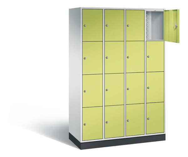 C+P lockerkast Intro, H1950xB1220xD490mm, kleur: lichtgrijs / virid groen, 8470-401 S10117