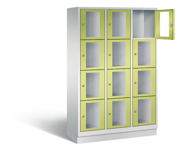 C+P lockerkast Classic, H1800xB1200xD500mm, kleur: lichtgrijs / virid groen, 8020A324 S10008