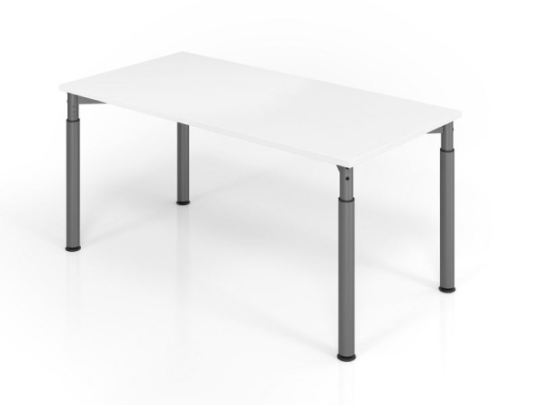 Hammerbacher bureau YS16, 160 x 80 cm, blad: wit, 25 mm dik, ABS dikke rand, rechthoekige vorm, grafiet, VYS16/W/G