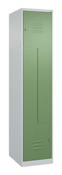 C+P Z-Spind Classic PLUS, 2 Abteile, 1850x400x500mm, 7035/6011, Zylinderschlösser, 080003-122 S10010