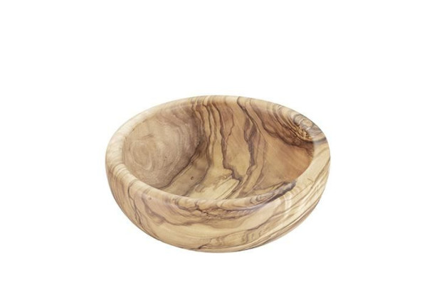 APS schaal -OLIVE-, Ø 12,5 cm, hoogte: 4,5 cm, olijfhout, 0,25 liter, elk onderdeel is uniek in exacte kleur en nerf, 01011