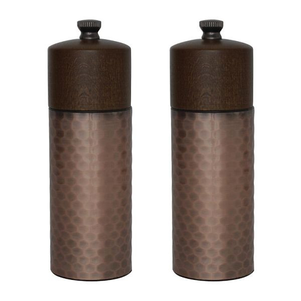 Olympia zout- en pepermolen koper hout 15cm, VE: 2 stuks, CR689