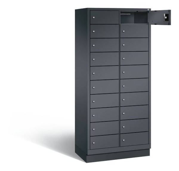 C+P lockerkast Evolo, H1800xW810xD500mm, kleur: zwart-grijs, 48020-2210 S10038