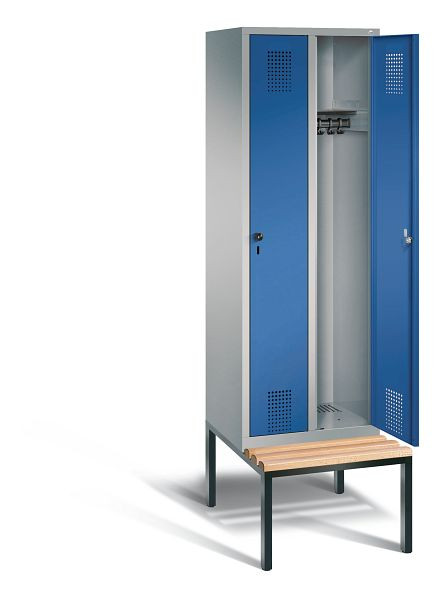 C+P Evolo kleerkast, H2090xW610xD815mm, kleur: wit aluminium / gentiaanblauw, 48050-20 S10456