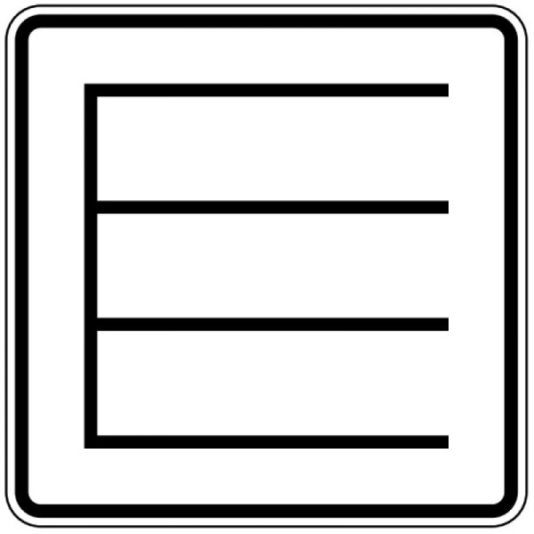 Steen HGS dwars parkeren als symbool nr. 1053-38, 420x420mm /RA1/vlakke vorm 3mm, 1053-38-113