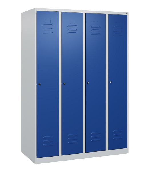 C+P luierkluis Classic PLUS met middenwand, 4 vakken, 1700x1200x500mm, 7035/5010, cilindersloten, 0800007-40F S10016