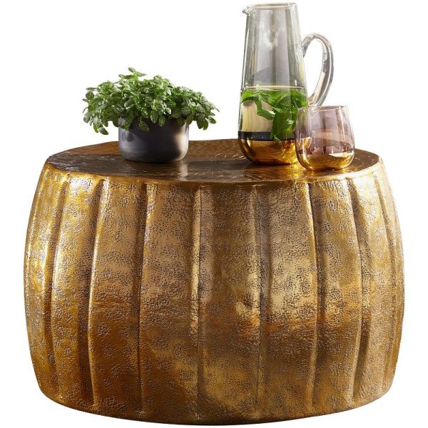 Wohnling salontafel JAMAL 60x36x60 cm aluminium goud oosters rond, WL5.504