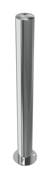 Schake RVS paal Ø 89 mm, stationair, voor plugbevestiging met voetplaat Ø 150 x 6 mm, zonder slot, zonder oog, 4089P