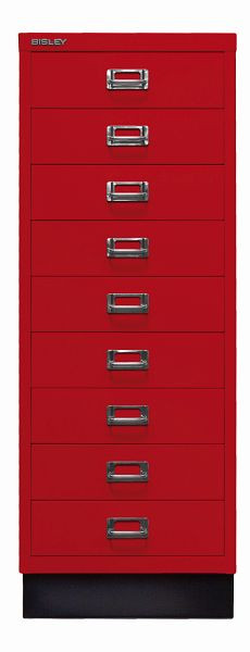 Bisley MultiDrawer™, 39-serie met onderstel, DIN A3, 9 laden, kardinaalrood, L39A39S670