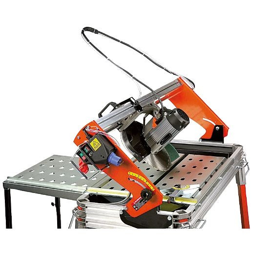 ELMAG steenzaagmachine PRIME 200S - SET, met DiaProfi-UNI diamantschijf 350mm met lasersnijdisplay en 2 wielstel, 61134