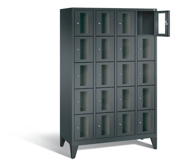 C+P Schließfachschrank Classic, 20 Fächer, H1850xB1190xT500 mm, Anthrazit, 8010A405 S10035