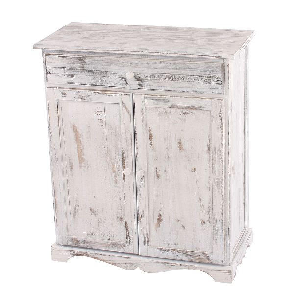 Mendler ladekast, 78x66x33cm, shabby look, vintage, wit, 30355