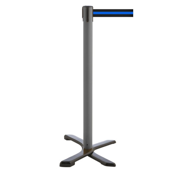 Stein HGS HGS personengeleidingssysteem -P-Line Compact-, grijs, zwart/blauw/zwart horizontaal (gestreept), met riemeindstuk (standaard), 34866-0802