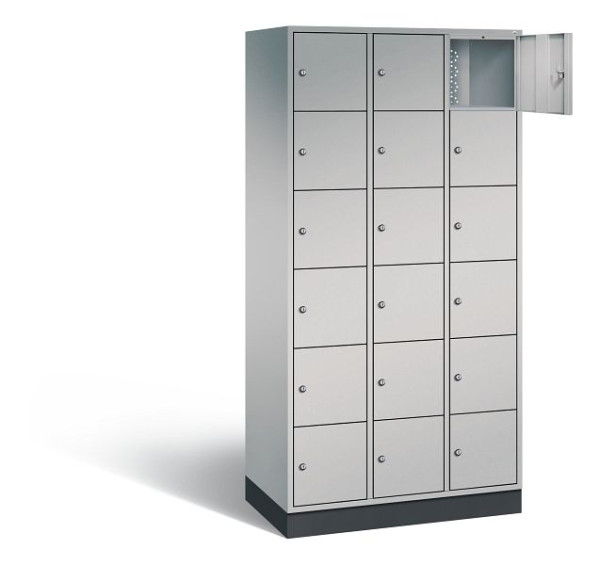 C+P lockerkast Intro, H1950xW920xD490mm, kleur: wit aluminium, 8670-301 S10025