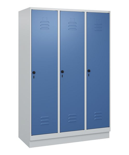 C+P luierkluis Classic PLUS met middenwand, bodem, 3 vakken, 1800x1200x500mm, 7035/5023, veiligheidsdraaigrendel, 0800207-32F S10005
