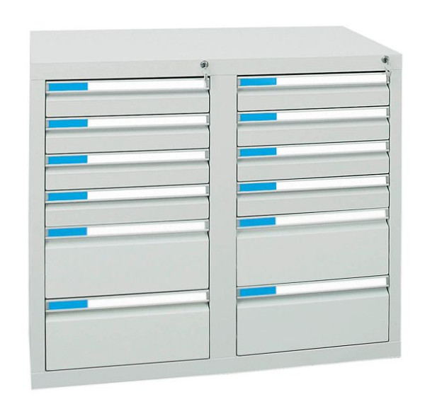 stumpf ladekast serie ESTA, RAL 7035/7035, 12 laden (8x100, 4x200 mm), 7602507