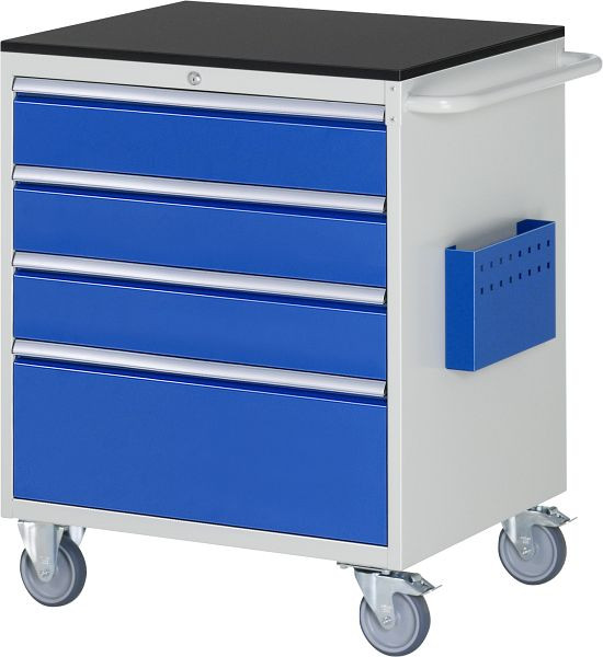 RAU montagewagen serie 7000, B770 x D650 x H970 mm, werkblad voorzien van melamineharscoating, laden: 3xH150, 1xH270 mm, 15-XL5.3A-M.11
