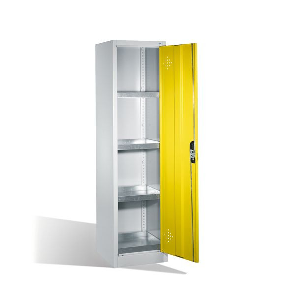 C+P klimaatkast Acurado, H1950xB502xD500mm, kleur: lichtgrijs/verkeersgeel, verzonken handgreep, 8901-315 S10150