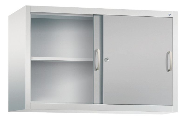 C+P bovenkast Acurado, H790xB1200xD400mm, kleur: lichtgrijs/wit aluminium, beugelgreep, 2 niveaus, 2045-00 S10174