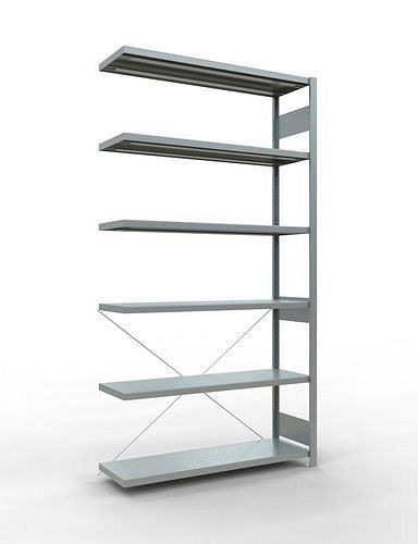 Schulte legbordstelling, aanbouwpaneel, 6 opbergniveaus, kruisschoor, vakbelasting 250 kg, 1306 x 436 x 2500 mm, 278764