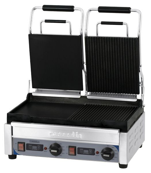 Casselin Panini Grill 2-Way - Premium gemengd - Glad / Gegroefd met timer, CGP2HRBLPT