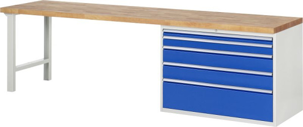 RAU werkbank serie 7000 - modulair ontwerp, onderbouwbak (5x XXL laden), 3000x840x700 mm, 03-7711A1-307B4S.11