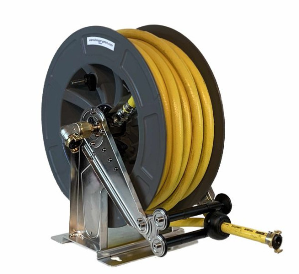 Ebinger slanghaspel OSK 610, frame en as RVS, trommel ABS, 25 m slang PVC, 3.614.151