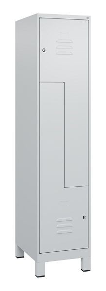 C+P Z-Spind Classic PLUS, voeten, 2 vakken, 1800x400x500mm, 7035/7035, cilindersloten, 0800137-122 S10024