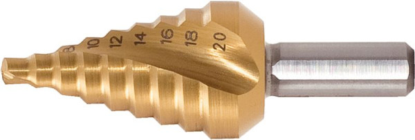KS Tools HSS-TiN stappenboor extra kort, diameter 4-12mm, 9 stappen, 330.2374