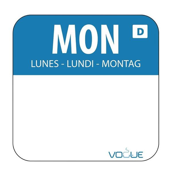 Vogue Self-Removing Food Rotary Labels Monday, PU: 1000 stuks, U777