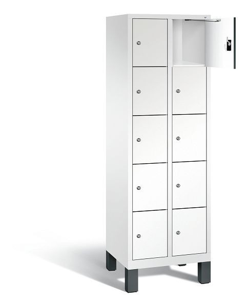 C+P lockerkast Evolo, H1850xB610xD500mm, kleur: verkeerswit / decor wit, 48010-205 S10195