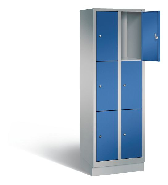 C+P lockerkast Evolo, H1800xB610xD500mm, kleur: wit aluminium / gentiaanblauw, 48020-203 S10213