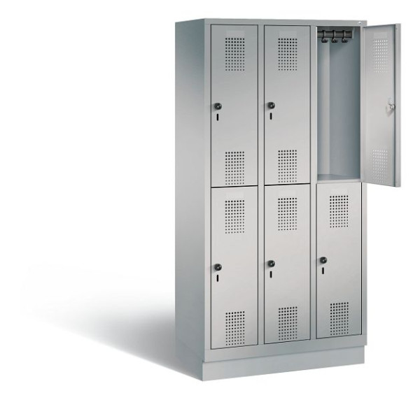 C+P locker dubbeldekker Evolo, H1800xB900xD500mm, kleur: wit aluminium, 48320-30 S10074