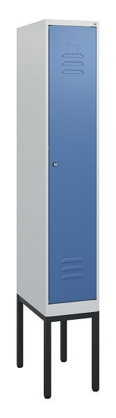 C+P Umkleidespind Classic PLUS, Gestell, 1950x300x500mm, 7035/5023, Zylinderschloss, 0800305-10 S10020