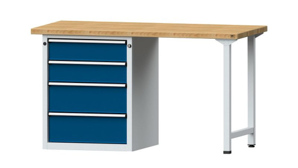 ANKE werkbanken Combinatie werkbank, model 816 V, 1500 x 700 x 840 mm, RAL 7035/5010, BMP 40 mm, 415.000