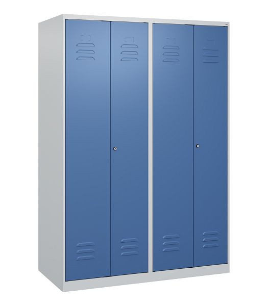 C+P Umkleidespind Classic PLUS SW, 4 Abteile, 1700x1200x500mm, 7035/5023, Zylinderschlösser, 0800027-40 S10018