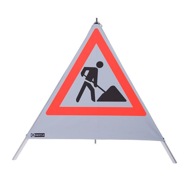 NESTLE waarschuwingspiramide 90cm WAPY 90R, licht frame met centrale voet, retrofilm, Schaufelmann VZ123, 19506001
