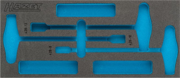 Hazet 2-componenten zachtschuiminleg, voor 163-382/3, afmetingen / lengte: 392 mm x 172 mm Organisatiesysteem maat: 1/3+ (172 x 392 mm), 163-382L