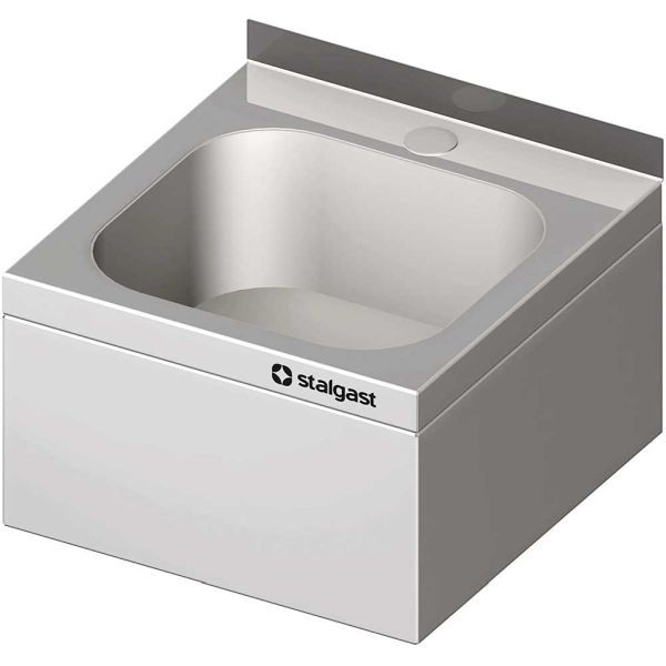 Stalgast RVS fontein voor wandmontage, 400 x 350 x 150 mm (BxDxH), met opstaande rand, gelast, VHW24460A