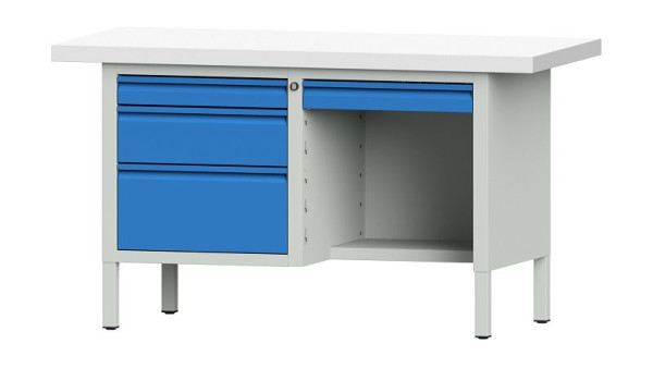 ANKE werkbanken kistwerkbank, model 348 E, 1500 x 700 x 850 mm, RAL 7035/5012, KSP 50 mm, 510.319